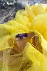 Magical Spring 2015 Ralph Lauren Purple Label Runway Look 48 Yellow Net Dress