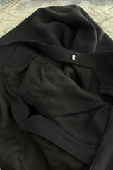 Dreamy 1990s Gianni Versace Couture Black Sculpted & Sleek Minimalist Dress w Front Cut Outs