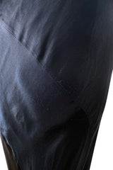 Resort 2008 Nina Ricci by Olivier Theyskens Runway Look 28 Bias Cut Blue & Black Dress w Feather Detailing & Train