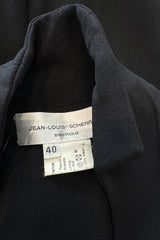 Minimalist Late 1990s Jean Louis Scherrer by Stephane Rolland Black Plunge Dress w Sequin Detailing