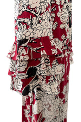 Prettiest 2016 Valentino by Maria Grazia Chiuri & Pierpaolo Piccioli Printed Red Silk Dress