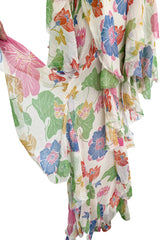 Prettiest Spring 2019 Etro by Veronica Etro Oversized Floral Print Bias Cut Silk Chiffon Spiral Dress