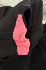 Spring 2008 Alexander McQueen "La Dame Bleue" Black Jumpsuit w Pink Inner Shoulder Detail