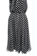 Chic 2006 Alexander McQueen Stark Black & White Polka Dot Silk Chiffon Halter Dress