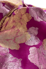 Stunning 1970s Jean Louis Metallic Pink Gold & Silver Caftan Dress w Gold & Pink Braiding