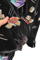 Phenomenal Fall 2005 Giorgio Armani Runway Look 88 Black Velvet Bead & Sequin Dress