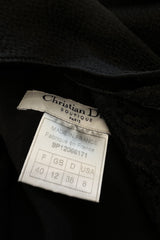 Exceptional Spring 1999 Christian Dior by John Galliano Black Bias Cut Silk Dress w Lace Detailing