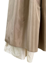 Dreamy Early 1980s Bill Blass Pink, Champagne & Taupe Silk One Shoulder Dress w Full Skirt