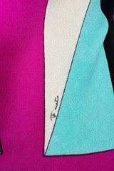 Bright 1960s Emilio Pucci Deep Fuchsia Pink & Primary Coloured Geometric Print Silk Jersey Dress