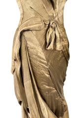 Iconic Spring 2008 Nina Ricci by Olivier Theyskens Runway Look 36 Gold Metal Thread Dress