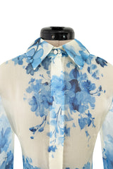 Pre-Fall 2020 Valentino by Pierpaolo Piccioli Runway Look 3 Blue & White Silk Organza Dress