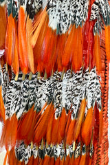 Iconic Spring 2011 Gucci by Frida Giannini Runway Look 41 Burnt Orange Silk Cord, Brass & Feather Dress