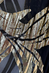 Extraordinary Fall 1992 Paco Rabanne Haute Couture Runway Sample Look 31 Metallic Gold & Black Silk Caftan Dress