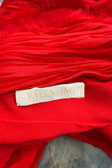 Spring 2007 Valentino Runway Look 57 Strapless Red Silk Chiffon Ruffle Dress