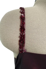 Gorgeous Fall 2005 Original Valentino Runway Look 67 Deep Oxblood Silk Dress w Tiered Ruffle Skirting