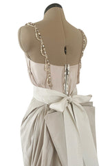 Prettiest 2012 Lanvin by Alber Elbaz Nude & Blush Silk Trained Wedding Dress w Beaded Detail