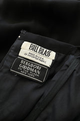 Gorgeous Spring 1989 Bill Blass Runway Black Silk Halter Chiffon w Trailing Shoulder Panels
