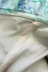 Dreamy Spring 1974 Lanvin by Jules-Francois Crahay Pale Blue Print Silk Chiffon Ruffle Dress