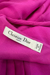 Cruise 2010 Christian Dior by John Galliano Pink Silk Chiffon Crossed Over Bodice Dress
