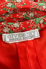 Dreamy Spring 1977 Givenchy Well Documented Off-Shoulder Floral Print Silk ChiffonDress