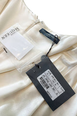 Spectacular 2011 Alexander McQueen Bias Cut Liquid Silk Satin Ivory Dress w Amazing Sleeves