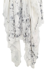 Fall 2003 Alexander McQueen 'Scanners" Runway Look 55 Silk Dress w Silver Sequins & Hand Embroidery