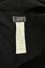 Dreamy 1990s Gianni Versace Couture Black Sculpted & Sleek Minimalist Dress w Front Cut Outs