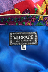 Iconic Spring 1992 Versace by Gianni Versace Jeans Couture Floral Print Full Skirt Halter Mini Dress