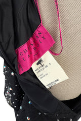 Phenomenal 1997 Christian Lacroix Black Silk Halter Dress w Rhinestone & Velvet Detailing