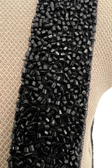 Extraordinary 2006 John Anthony Couture Black Hand Beaded Runway Dress w Bib Front & No Back