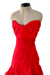 Spring 2012 Vivienne Westwood Runway Look 48 Red Silk Tulle Corset Dress w Full Netted Skirt
