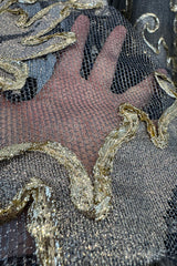 Phenomenal Fall 1993 Paco Rabanne Haute Couture Runway Sample Look 51 Metallic Gold & Silk Net Evening Caftan Coat