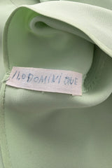 Rare Spring 1978 Philippe Venet the Haute Couture Runwau Sample Pale Mint Silk One Shoulder Dress