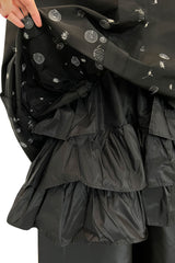 Fall 1979 Yves Saint Laurent Unlabled Haute Couture Black Silk Dress w Elaborate Sequin & Crystal Detailing