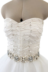 Pretty Fall 2011 Oscar de la Renta Runway White Tulle, Sequin & Rhinestone Dress