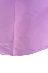 Prettiest 1990s Isaac Mizrahi Pale Pastel Lavender Silk Dress w Flared Skirt & Back Bow