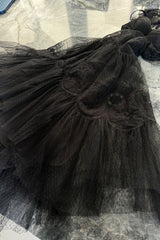 Rare Spring 2008 John Galliano Black Version of Look 13 Production Label Black Lace Dress