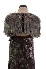 Incredible Fall 2010 Gucci by Frida Giannini Runway Look 45 Strapless Dress Covered w Pailettes & Matching Capelet