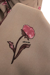 Resort 2008 Prada by Miuccia Prada Look 5 One Shoulder Floral Printed Silk Dress w Low Side Plunge