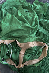 Very Rare Spring 2007 Roberto Cavalli Green Pleated Silk Chiffon Dress w Open Back & Sides