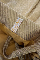 Amazing 1950s Elizabeth Arden Old Hollywood Metallic Gold Playsuit Jumpsuit