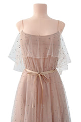 Fall 2016 Valentino by Pierpaolo Piccioli & Maria Grazia Chiuri Net Dress w Silver Sequin & Beads