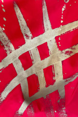 Rare Fall 1981 Fabrice Simon Couture Hand Painted Red & Gold Skirt & Top Dress Set