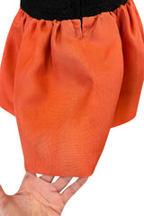 Spring 1987 Yves Saint Laurent Runway Strapless Dotted Net Mini Dress w Coral Skirt