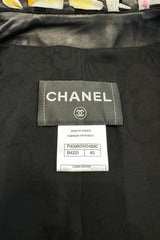 Fantastic Spring 2011 Chanel by Karl Lagerfeld Runway Look 48 Leather Jacket w Floral Silk Detailing