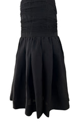 Spring 1987 Yves Saint Laurent Grosgrain, Dotted Net & Silk Strapless Dress w Bows