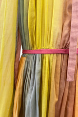 Gorgeous Spring 2020 Christian Dior Sunset Striped Cotton Dress w Silk Chiffon Under Slip