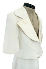 Chic Spring 1993 or 1996 Christian Dior by Gianfranco Ferre Numbered White Tux Pant Suit