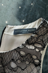 Spring 2012 Alexander McQueen by Sarah Burton Black Lace Dress w Fabulously Full Lower Skirting