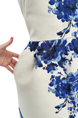 Valentino Fall 2013 by Maria Grazia Chiuri & Pierpaolo Piccioli Strapless Blue & White Dress